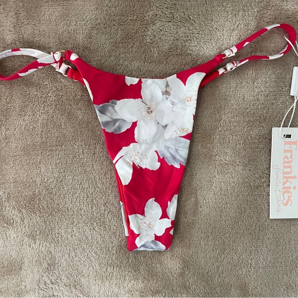 NWT XS Frankies Bikinis Red Floral Bikini Set - Picture 2 of 6
